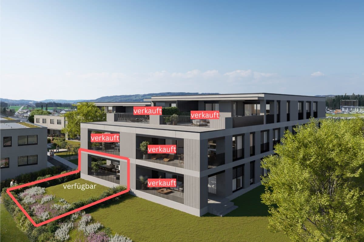 LETZTE CHANCE - Gartenwohnung mit gedecktem Sitzplatz und riesiger Grünfläche