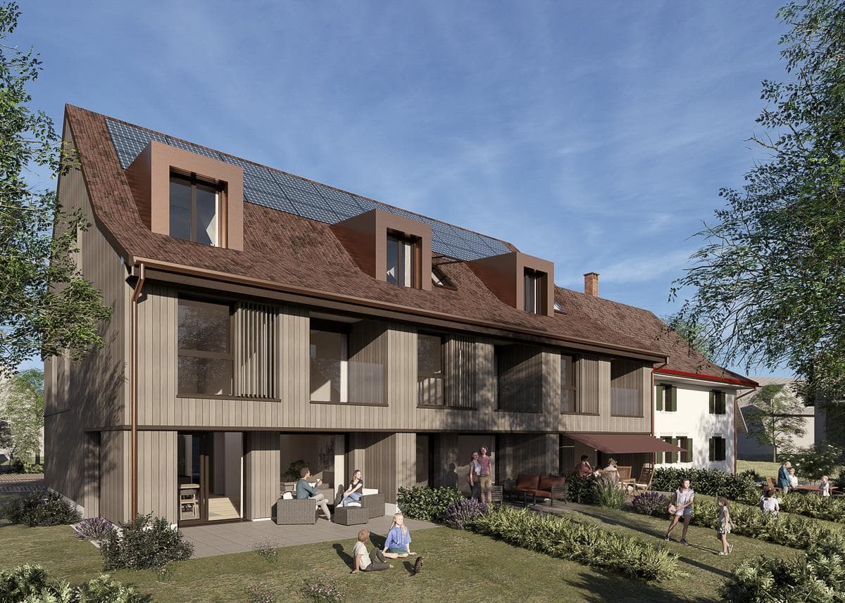 Moderne Reiheneinfamilienhäuser beim Meierhof