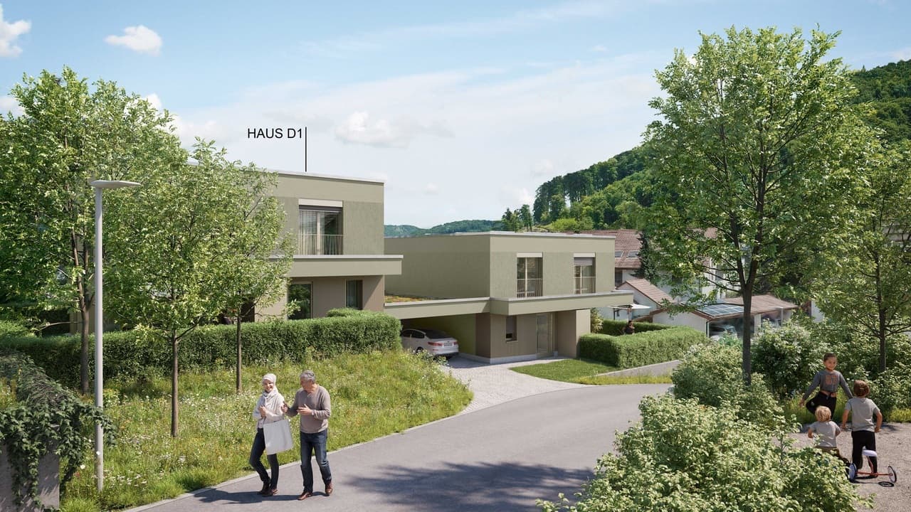 Neubauprojekt Gemsacker: 4.5-Zimmer-Doppeleinfamilienhaus D1