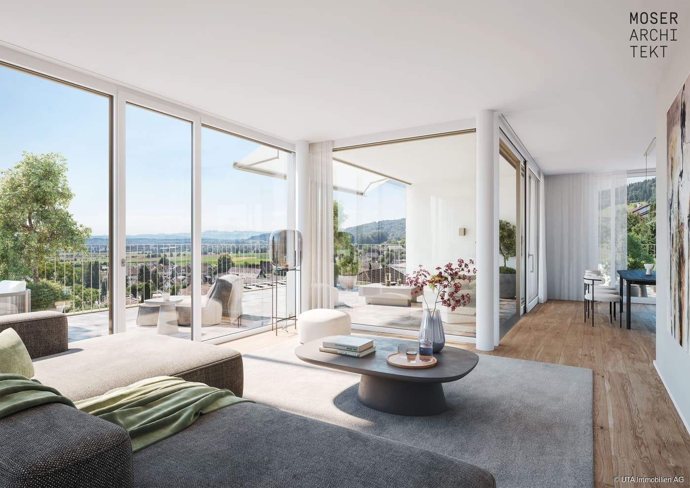 Neue Attikawohnung mit Sicht in die Berge