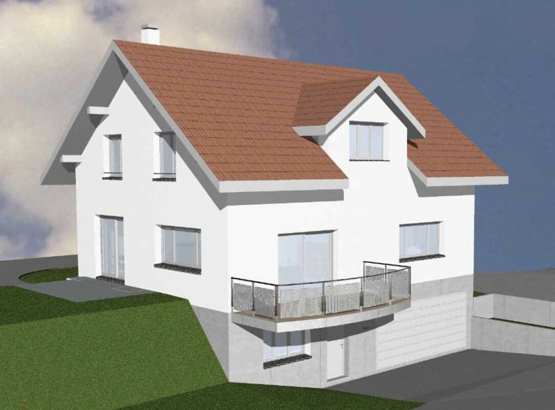 Zu verkaufen bei 8556 Wigoltingen, neues freistehendes 6½ Zi.-EFH am Südhang, an ruhiger, sonniger Lage mit Weitsicht /Massivbau !