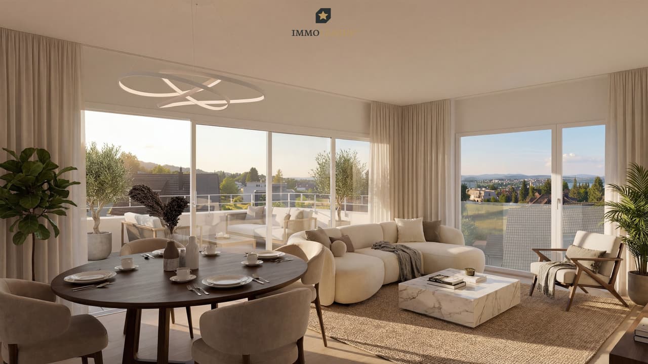 Den See sehen. Jeden Tag ankommen.