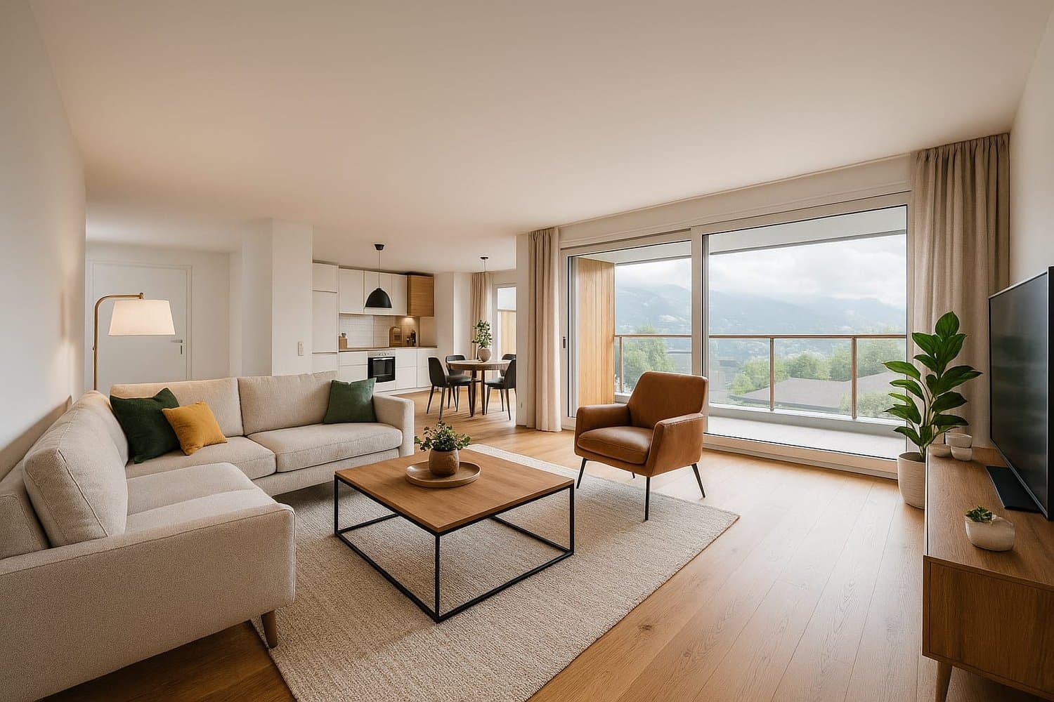 Moderne 5.5-Zimmer Gartenwohnung in Zeneggen mit Bergblick