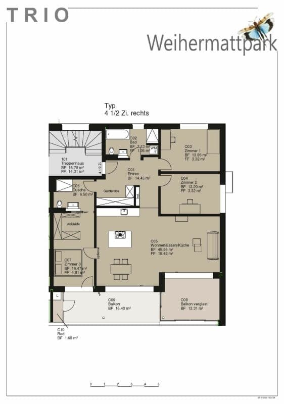 Neubau mit Wintergarten, letzte 4.5 Zimmer Wohnungen
