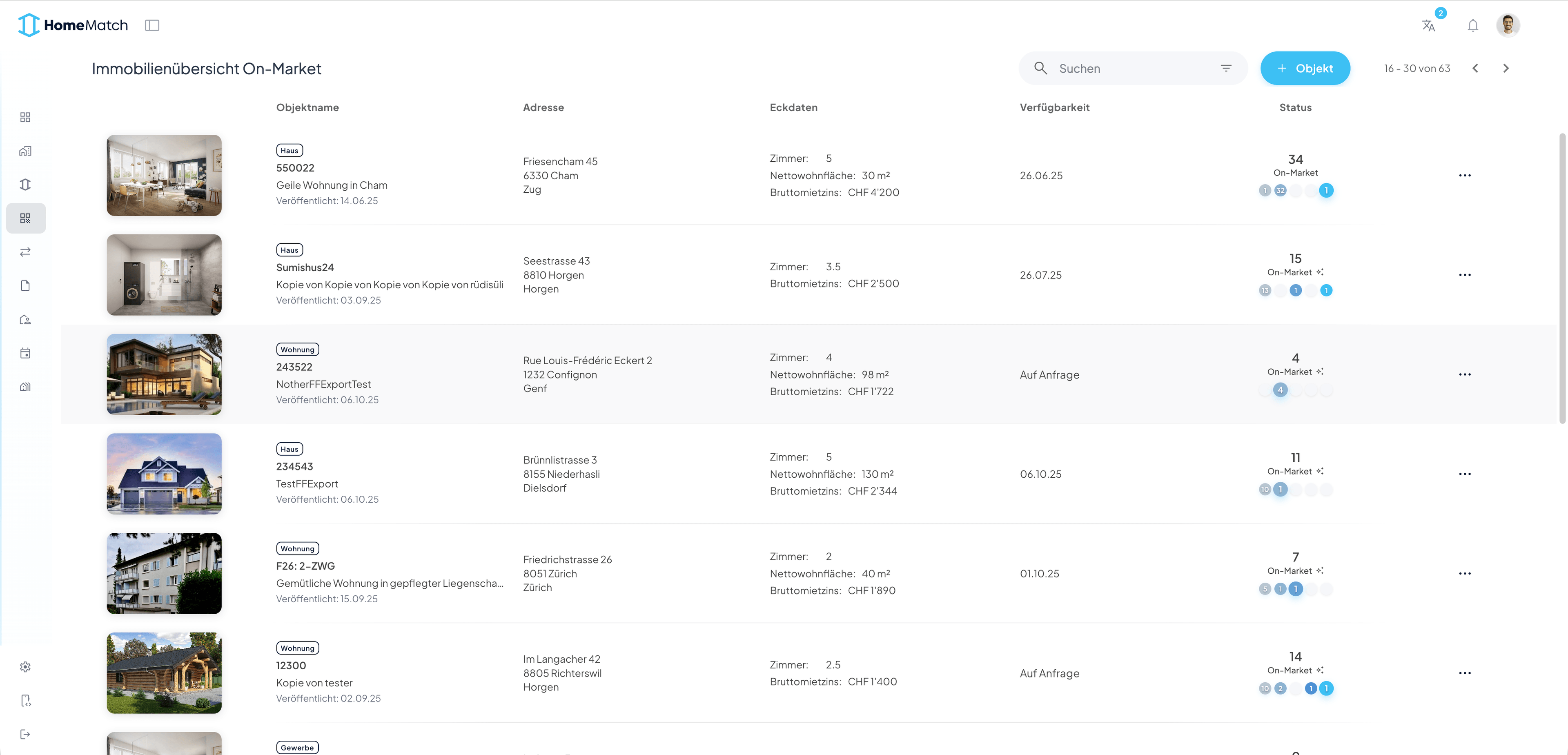 Homematch Plattform Vorschau